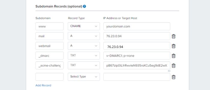 How to set up DNS records at Dynadot