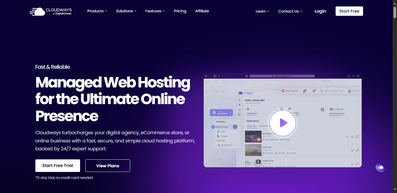 Cloudways Home Page