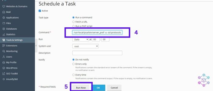 How to enable TLS 1.2 and TLS 1.3 in Plesk panel