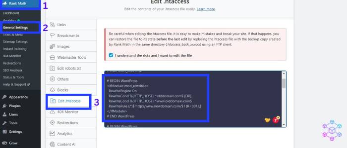 Bulk Redirection using rank math