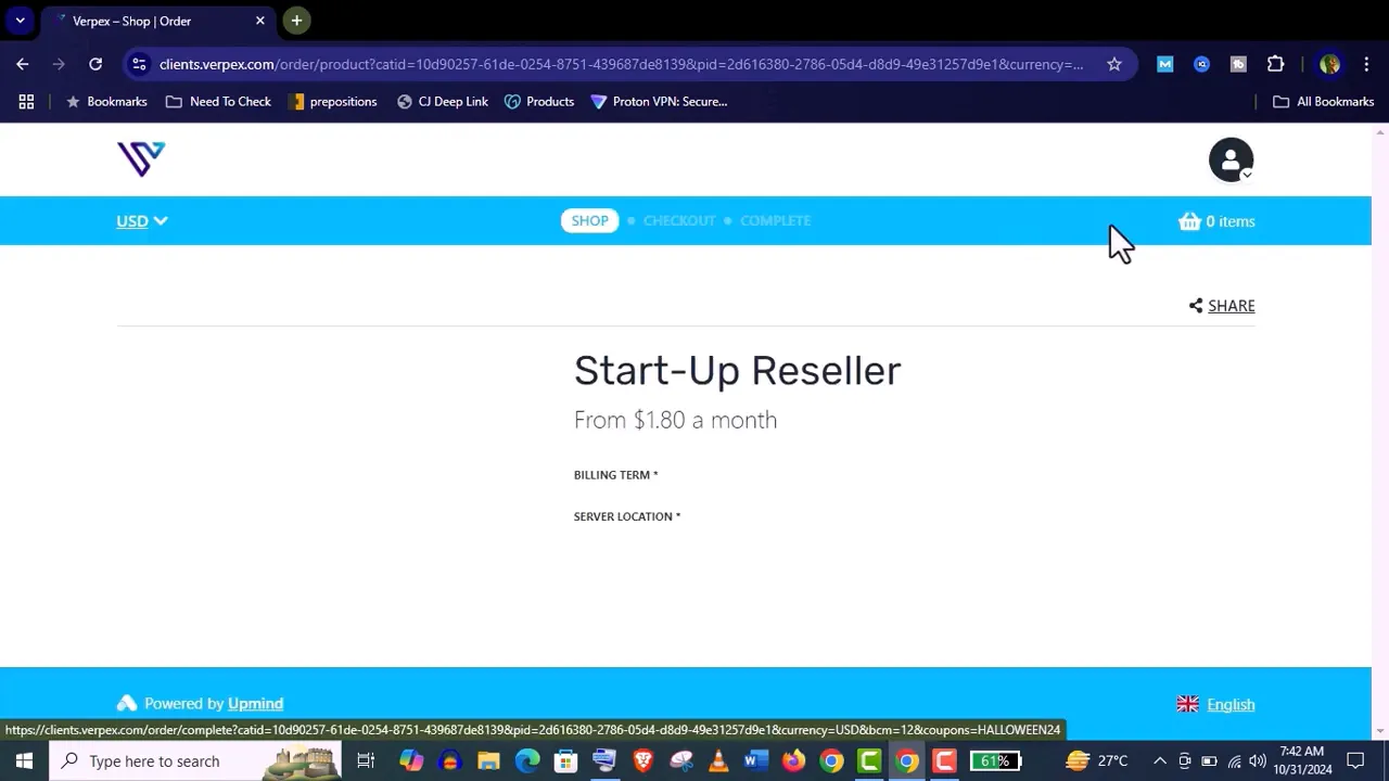 Setting up Verpex reseller hosting