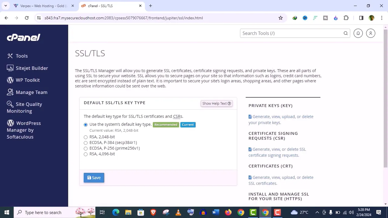 Installing SSL Certificate