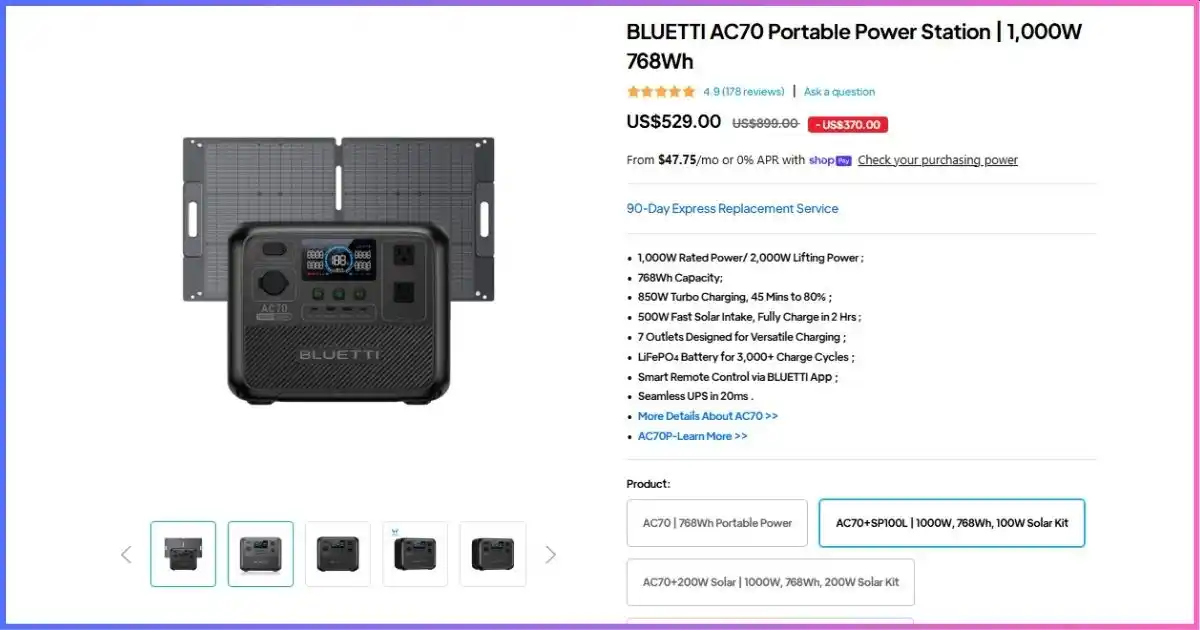 Bluetti AC70 review