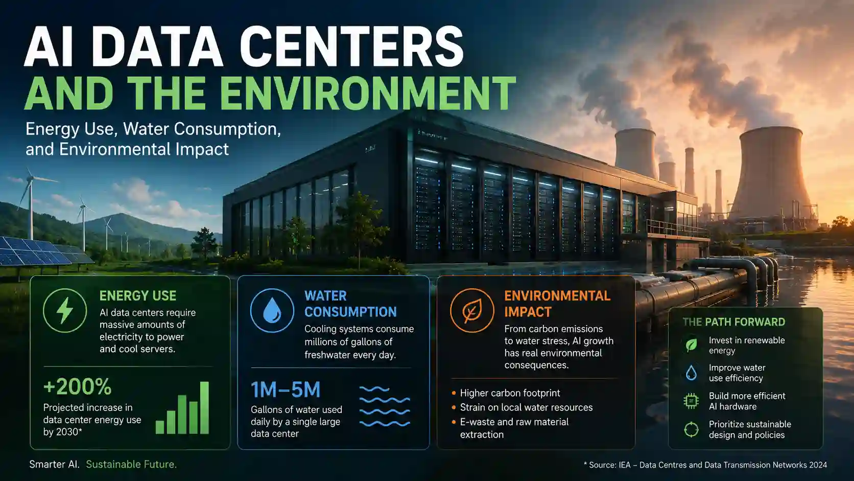 AI Data Centers and the Environment: Energy Use, Water Consumption and Environmental Impact