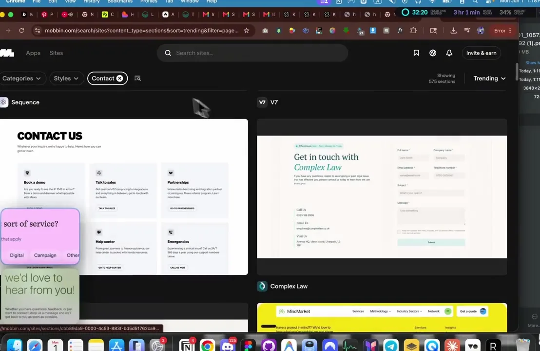 Reference contact section used to improve an AI-created website
