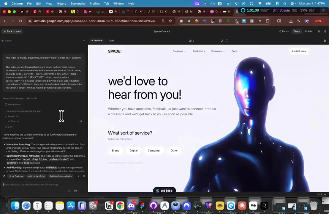 Refined AI-generated website preview after design improvements