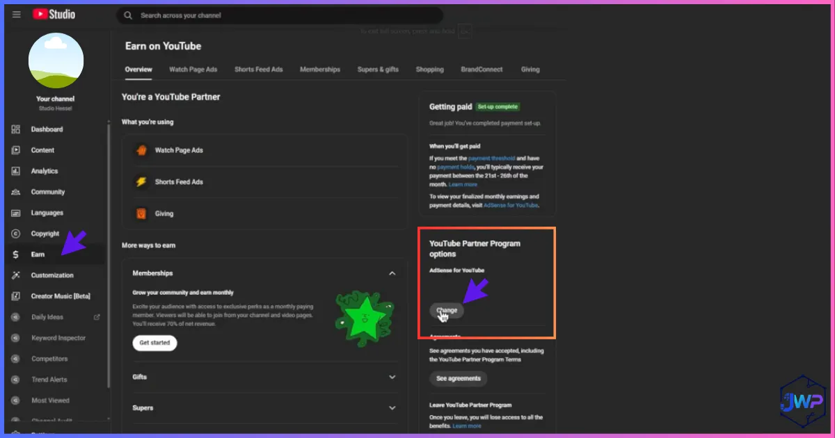 YouTube Partner Program change AdSense account for risk separation