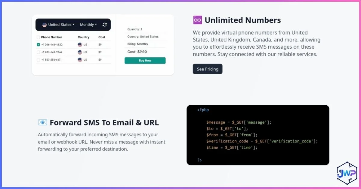 Receive-SMS.com homepage