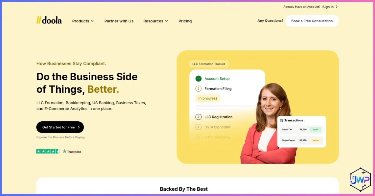 Doola homepage