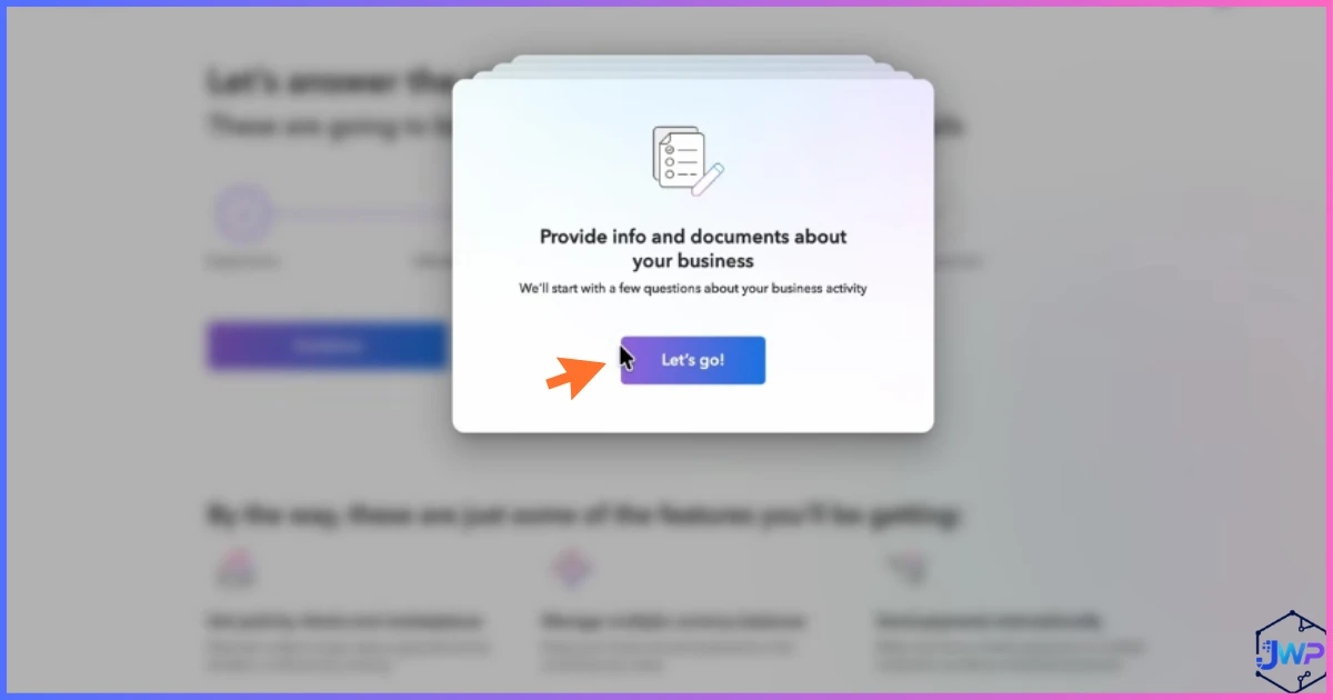 Payoneer provide additional business info screen