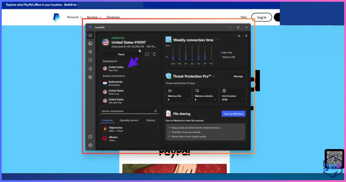 PayPal Business setup with secure internet connection context