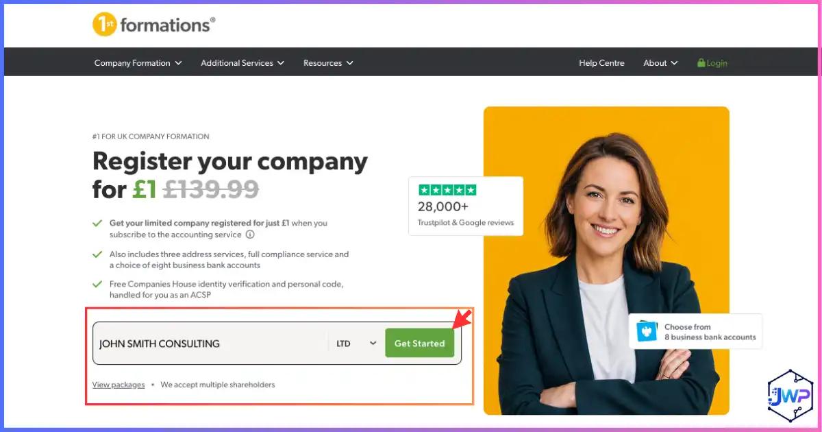 1st Formations limited company step 1: enter the proposed UK LTD company name
