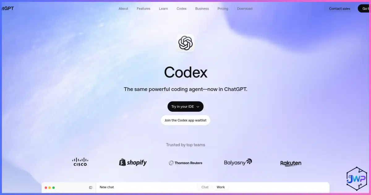 OpenAI Codex coding agent interface for software development