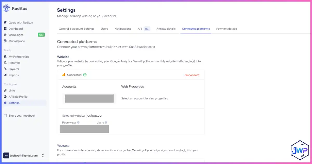 Reditus connected platforms integrations page