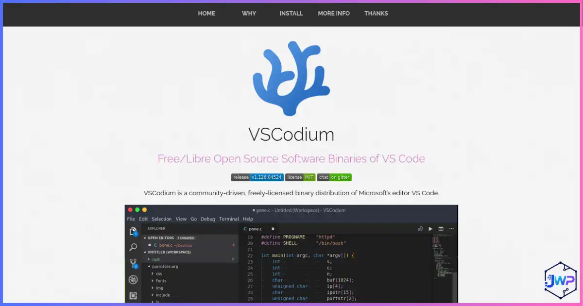 VSCodium open-source VS Code alternative interface