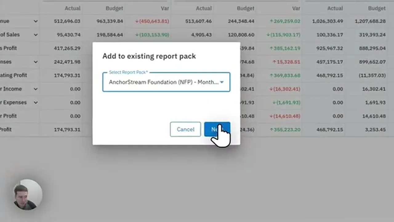 Adding a Joiin report to an existing report pack with dynamic data enabled