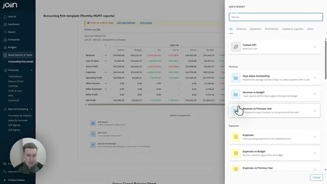 Adding a chart section to a Joiin report pack