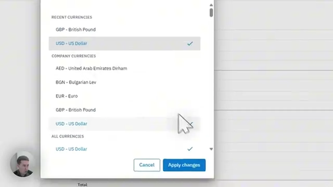 Selecting reporting currency inside Joiin