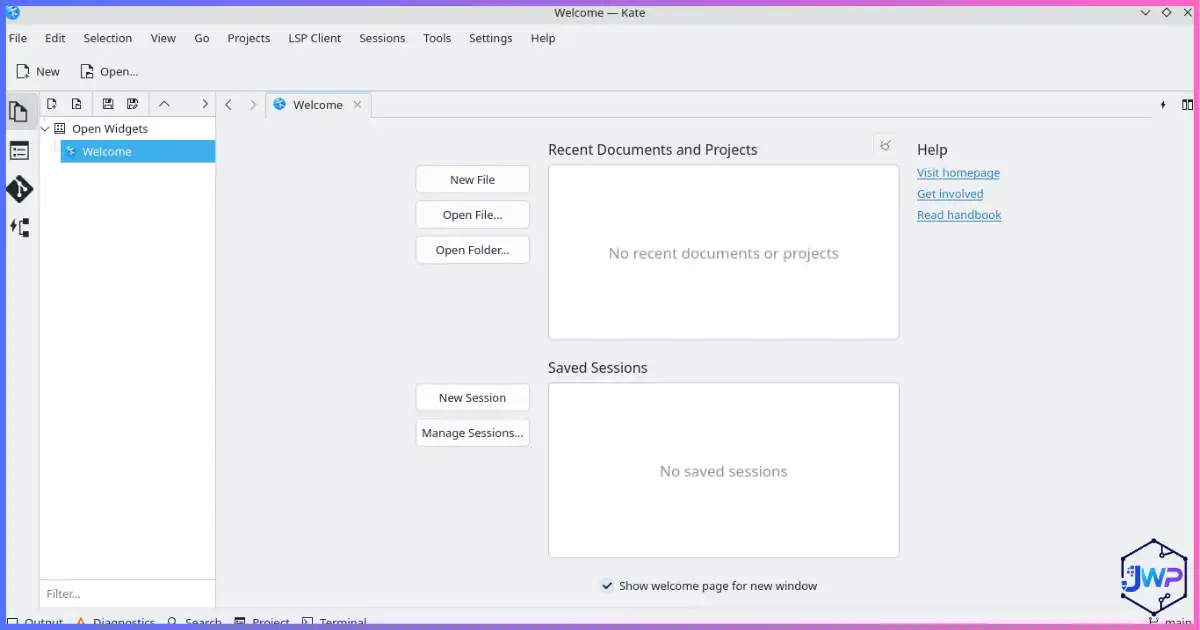 Kate KDE programmer text editor interface